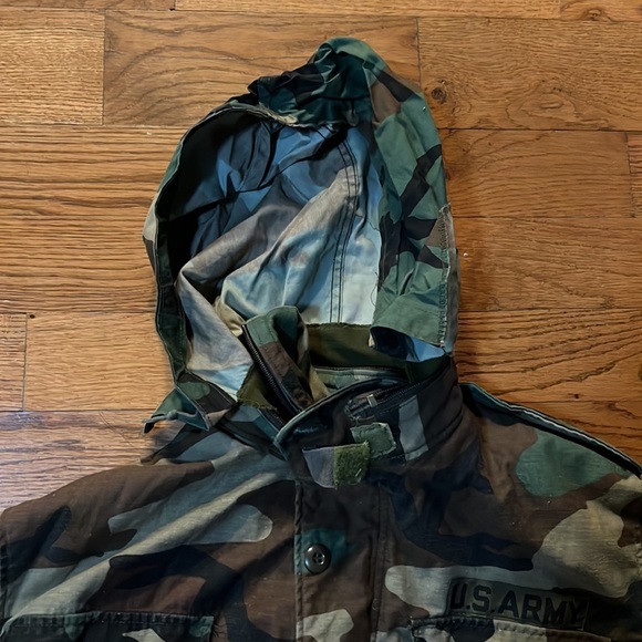Vintage US Army Woodland Camo Field Jacket Coat Cold Weather sz Small long - Picture 10 of 11